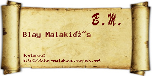 Blay Malakiás névjegykártya